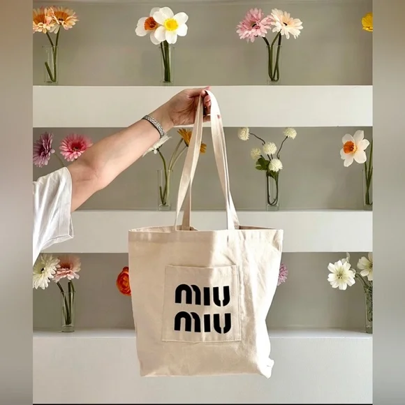 Miu Miu Parfums Collection Tote Bag; 100% Cotton; NWT - Picture 4 of 7